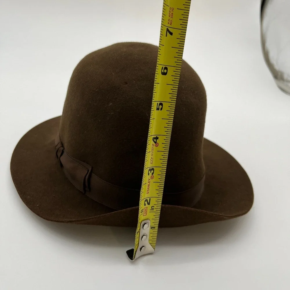 VIntage Hermes Chapeaux Motsch Paris Hat Womens Brown Fur Fedora Hat Size 57